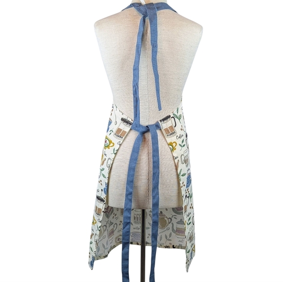 Apron Coffee & Tea Print 100% Cotton Multicolor Print One Size NWT - Picture 5 of 7